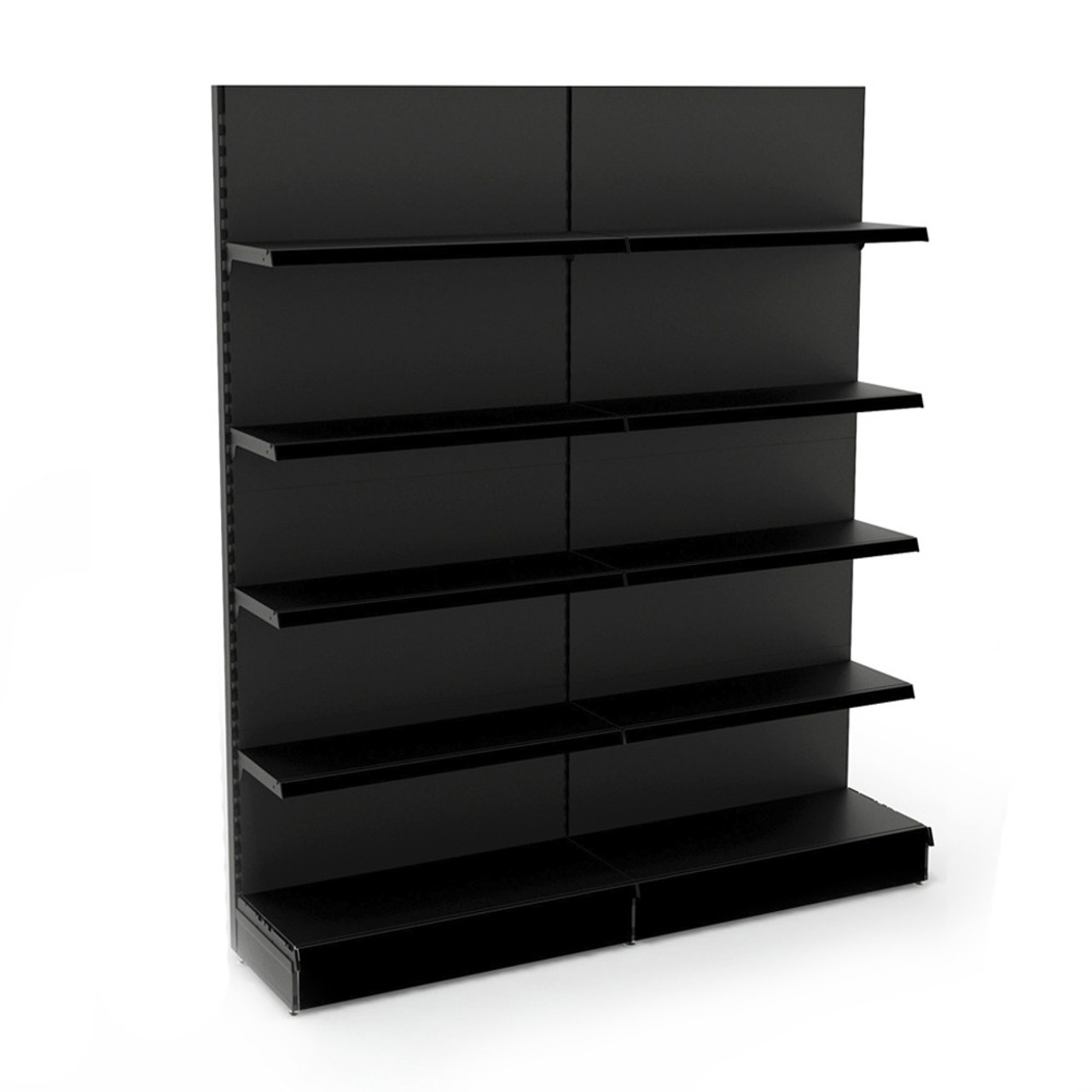 Retail Wall Shelving - 2 Bays -  With 470mm Base Shelf
