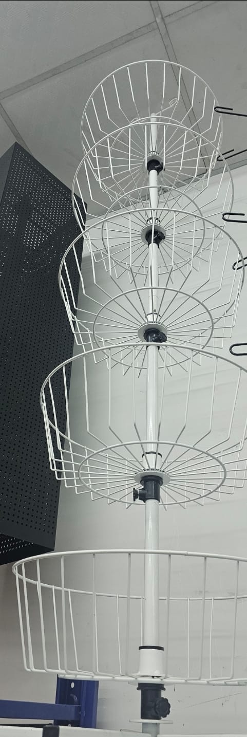 Fruit Snack Storage Kitchen Organizer, Kitchen White Storage Cart, Multi-Layer Vegetable Rotating Basket Rack